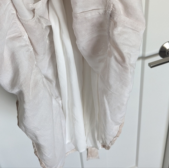 Anthropologie Cloth & Stone Evanne Halter Mini Dress - Tan and White sz S - Picture 5 of 6